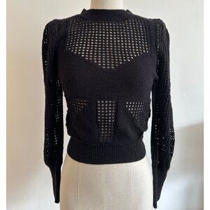 Desigual Black Pointelle Sweater, Small, NWT